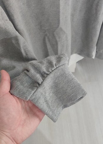 Gri Kadın Oversize Sweatshirt - Görsel 2
