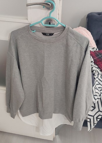 Gri Kadın Oversize Sweatshirt - Görsel 4