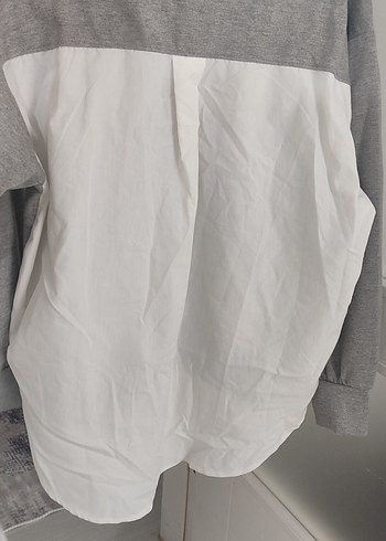 Gri Kadın Oversize Sweatshirt - Görsel 5