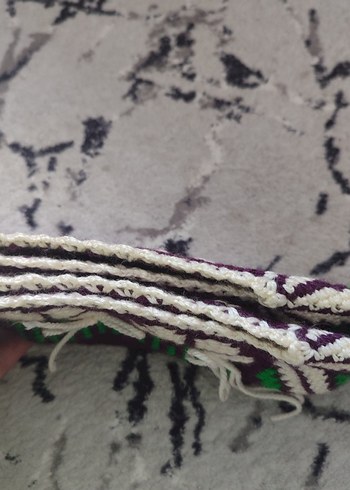 Mor Nakışlı Örgü Kadın Terlik - Görsel 4