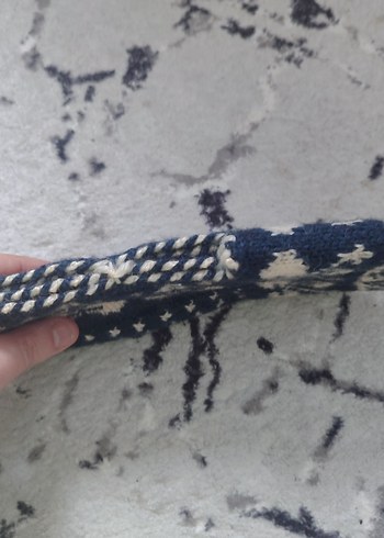 Mavi Örgü Sıcak Terlik - Görsel 3