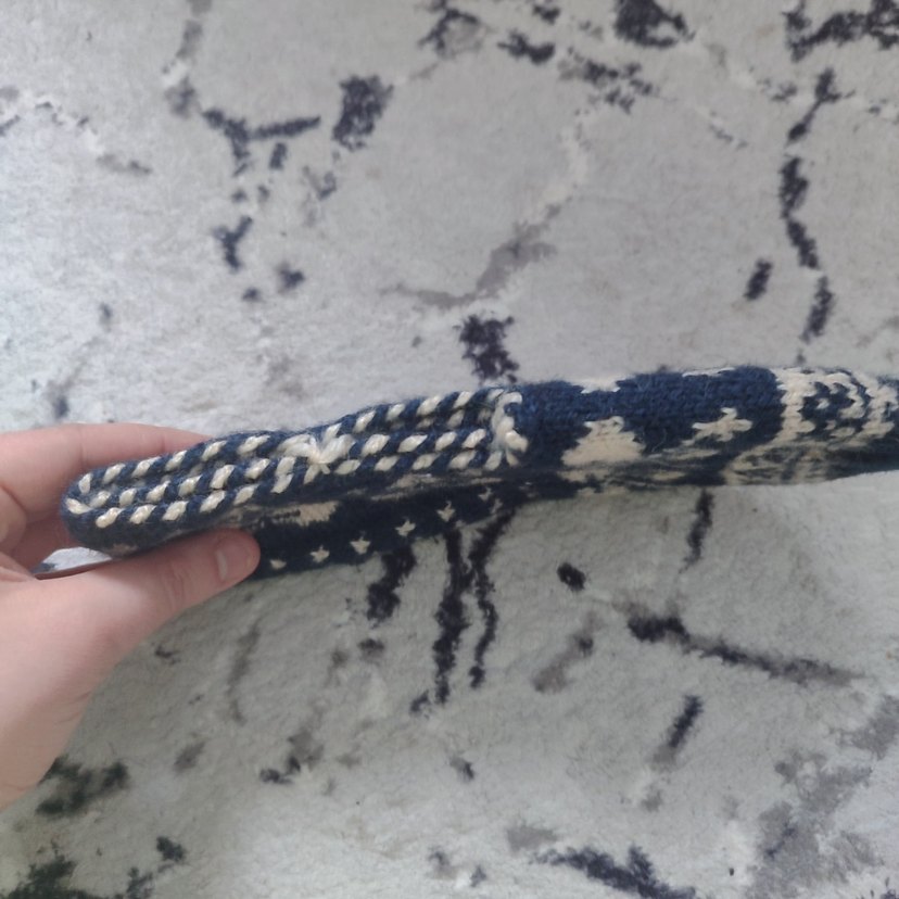 Mavi Örgü Sıcak Terlik - Görsel 3