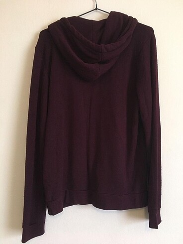 l Beden bordo Renk Pull&Bear bordo fermuarlı,kapüşonlu sweatshirt.