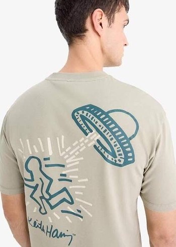 Keith Haring Boxy Fit,Sırt Baskılı,Kısa Kollu Tshirt