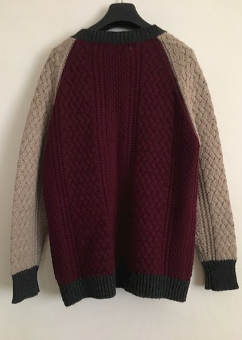 Zara-Bordo Kadın Hırka Vintage - Görsel 2