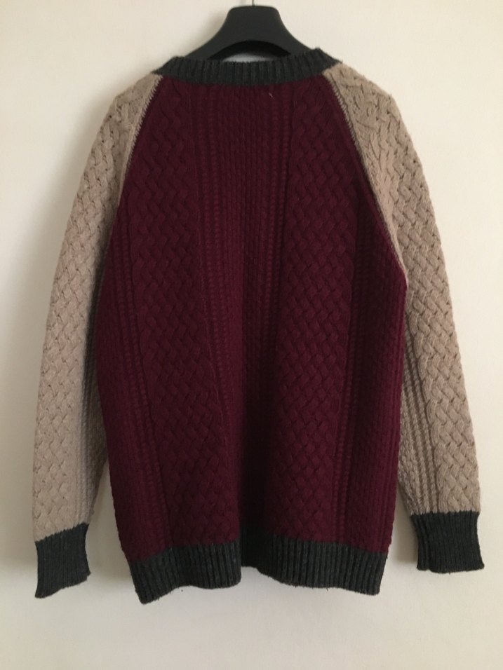 Zara-Bordo Kadın Hırka Vintage - Görsel 2