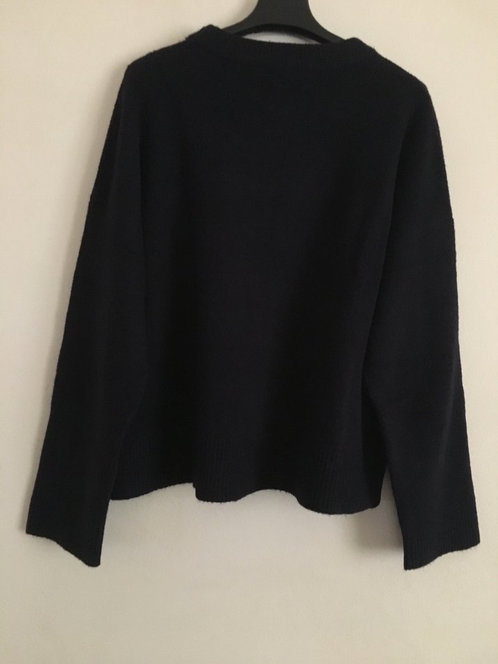 Zara-Önü cepli,lacivert kazak - Görsel 2