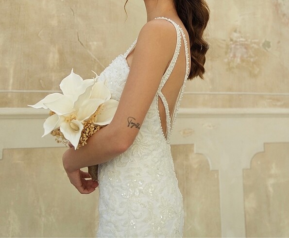 Özel Dikim Balık Model Gelinlik- Sadece Bir Kez Kullanıldı - Görsel 7