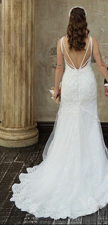 Özel Dikim Balık Model Gelinlik- Sadece Bir Kez Kullanıldı - Görsel 9