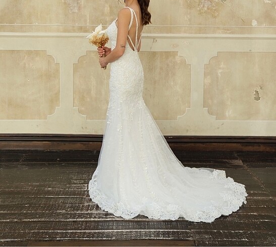 Özel Dikim Balık Model Gelinlik- Sadece Bir Kez Kullanıldı - Görsel 8