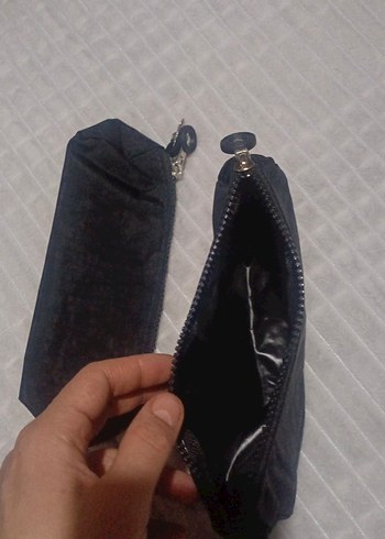 Fermuarlı Siyah Kadın Makyaj Çantası - Görsel 2