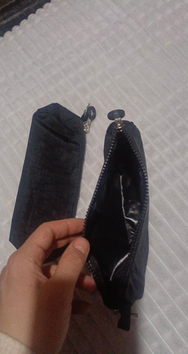 Fermuarlı Siyah Kadın Makyaj Çantası - Görsel 2