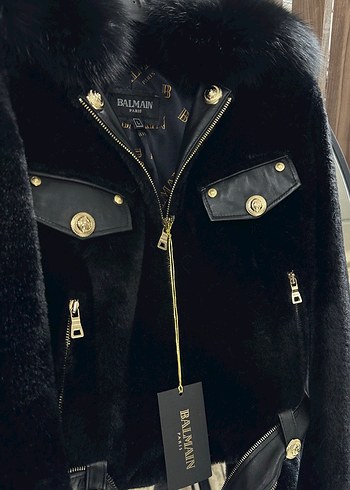 Kürk orjnal  deri orijinal Detaylı Siyah Deri Biker Ceket - Görsel 2