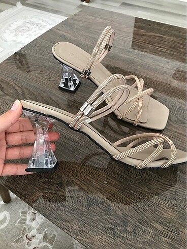 Diğer Taşlı bej Topuklu ayakkabı