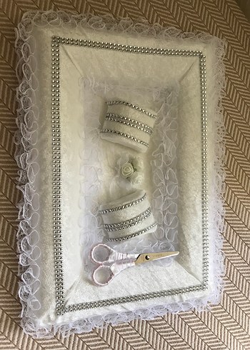 Dantel Detaylı Beyaz Vintage Düğün Seti