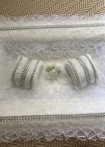 Gelinlik Dantel Detaylı Beyaz Vintage Düğün Seti