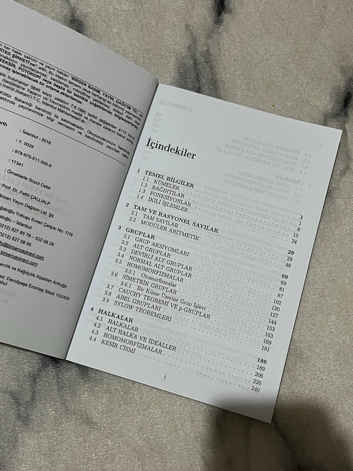 Örneklerle Soyut Cebir Kitabı - Prof. Dr. Fethi Çallıalp - Görsel 3