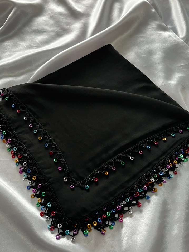 Boncuk İşlemeli Tülbent - Görsel 2