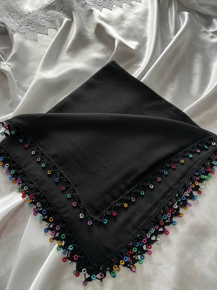 Boncuk İşlemeli Tülbent - Görsel 3