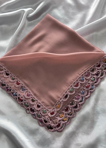 Dantel Kenarlı Kadın Tülbent - Görsel 3