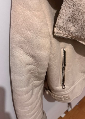 Stradivarius biker ceket bej - Görsel 10