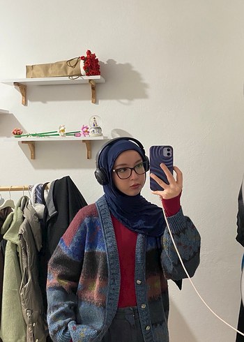 Kadın Çok Renkli Örgü Yün Hırka - Görsel 2