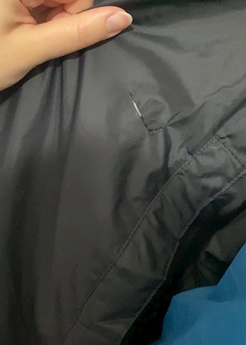 Mavi Desenli Midi Kış Montu - Görsel 2