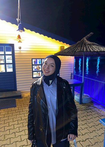 Kadın Siyah Deri Ceket - Görsel 2