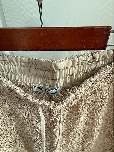 l Beden camel Renk Oysho Pamuklu Tığ İşi Pantolon