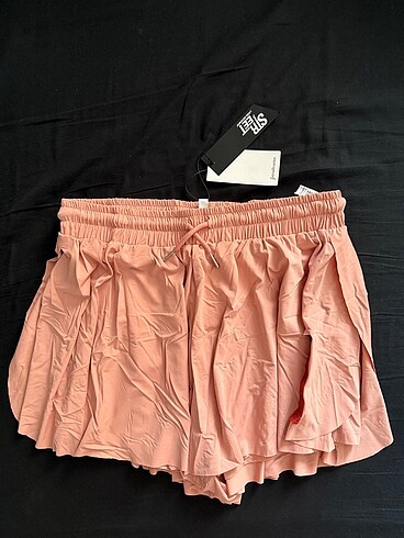 Stradivarius Stradivarius Soluk Str-Eet Pembe Dökümlü Dokuma Spor Şort