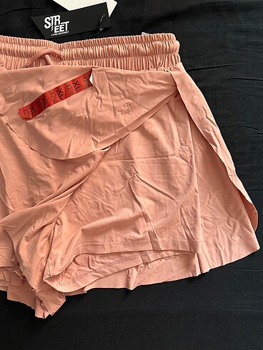 xl Beden Stradivarius Soluk Str-Eet Pembe Dökümlü Dokuma Spor Şort