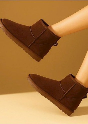 Ugg Kahverengi Süet Kürklü Kadın Botu