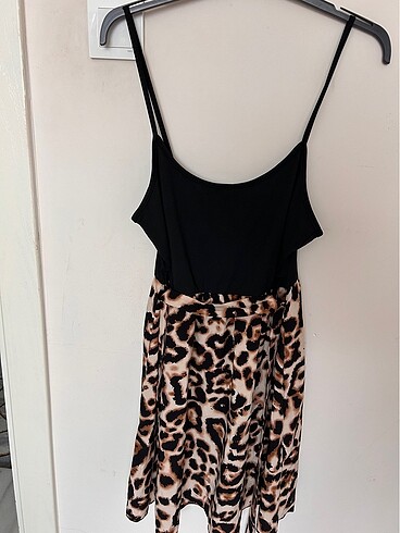 Sheinside Shein l beden leopar elbise