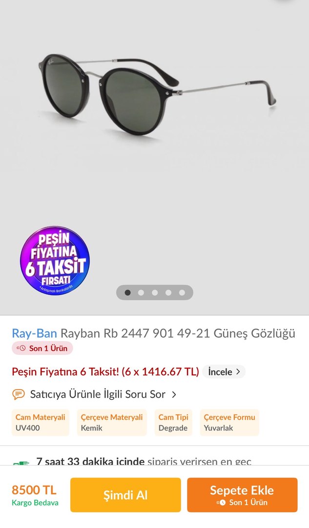 Rayban güneş gözlüğü - Görsel 2