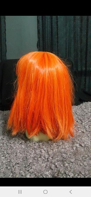 universal Beden turuncu Renk Fiber kanekalon portakal kızıl peruk 