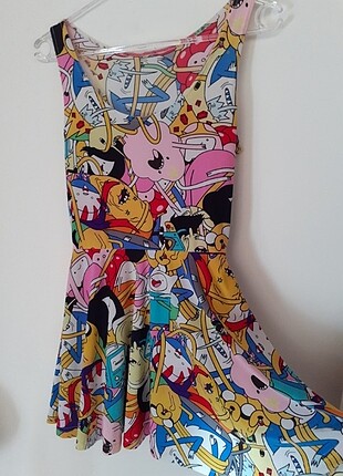 s Beden çeşitli Renk Renkli Adventure time dress