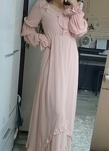 Romantik Pudra Elbise
