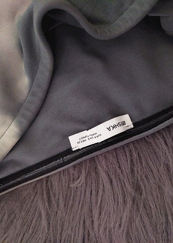 Gri Bulut Desenli Asimetrik Elbise - Görsel 6