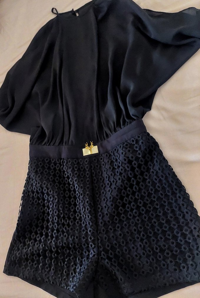 Geyik broş kemerli jumpsuit tulum - Görsel 3