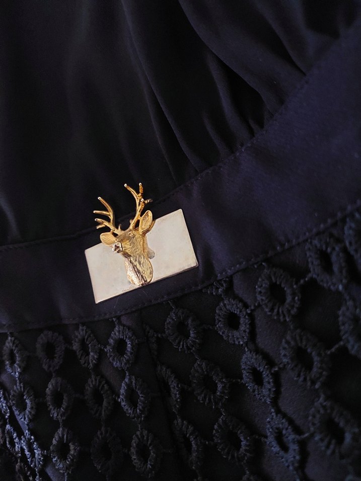 Geyik broş kemerli jumpsuit tulum - Görsel 2