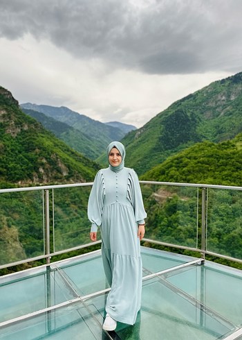 Refka Tesettür Giyim Mint Elbise