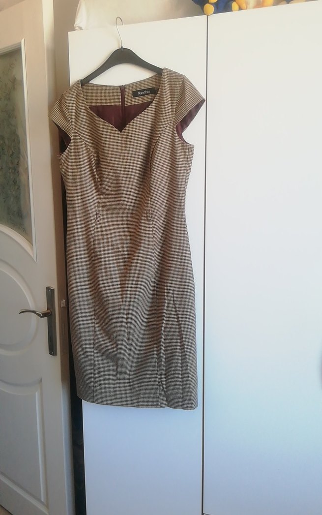 Bordo Desenli Kadın Elbise - Görsel 4