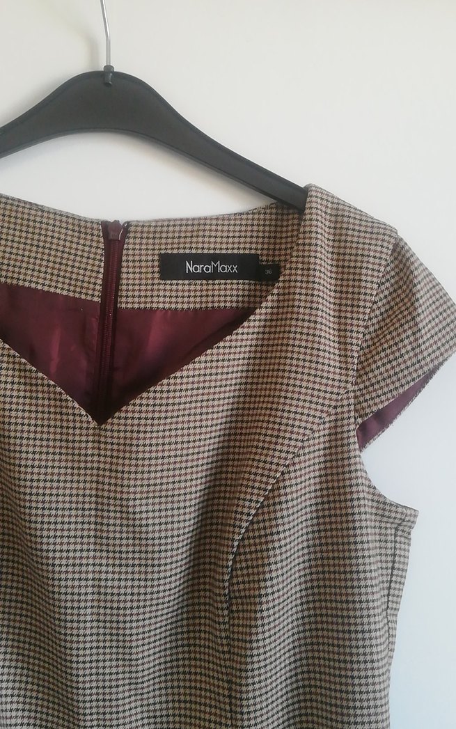 Bordo Desenli Kadın Elbise - Görsel 3