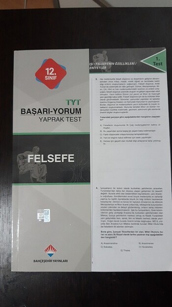 Bahçeşehir Koleji Başarı-Yorum tyt felsefe yaprak test