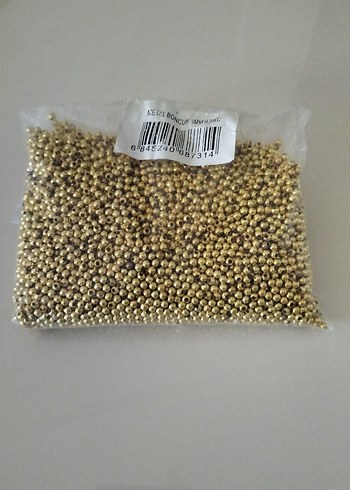 Beden Altın Renkli Parlak metal boncuk