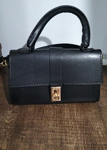 Klasik Siyah Deri Kadın Çanta - Görsel 2