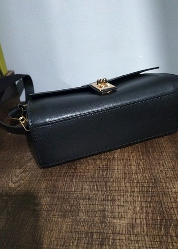 Klasik Siyah Deri Kadın Çanta - Görsel 3