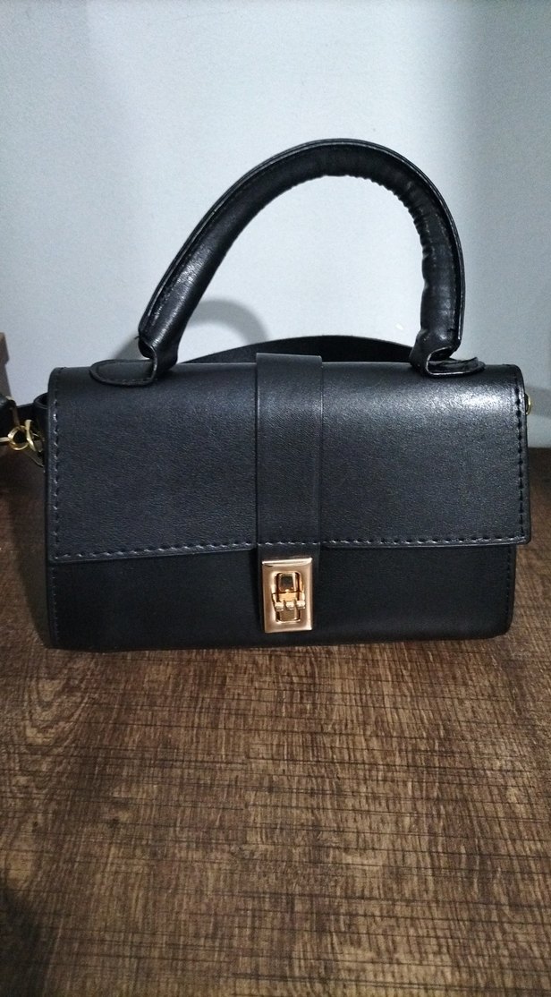 Klasik Siyah Deri Kadın Çanta - Görsel 2