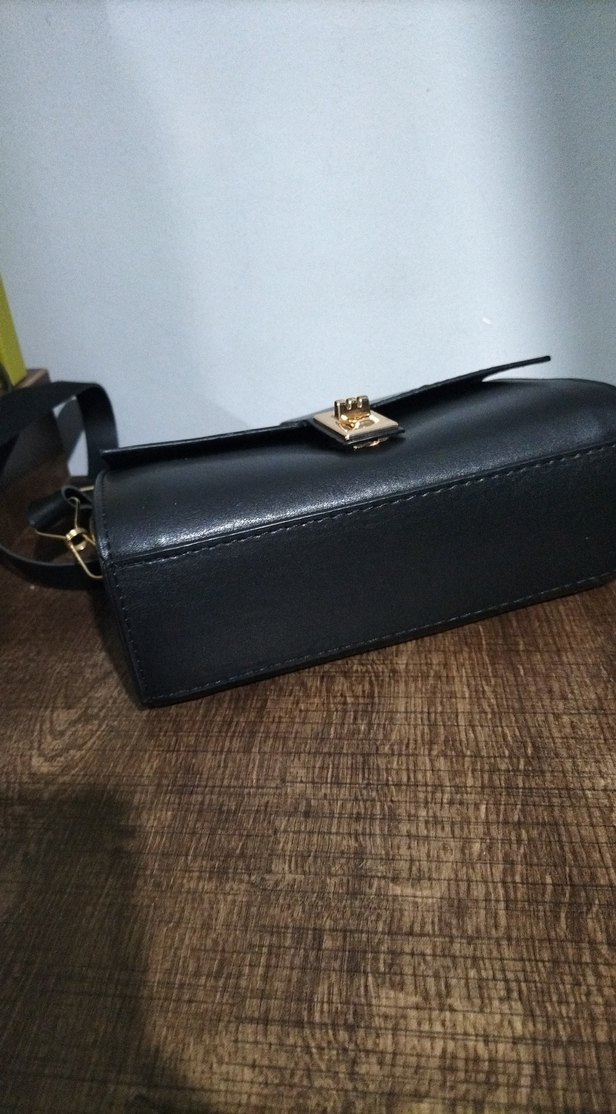 Klasik Siyah Deri Kadın Çanta - Görsel 3