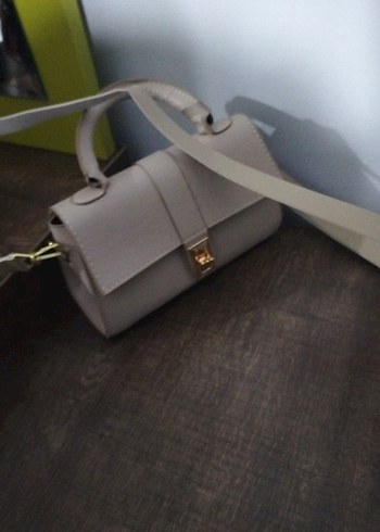 Bej Deri Tokalı Kadın Çanta - Görsel 4